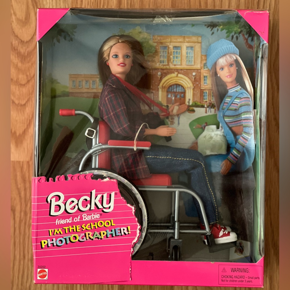 NIB/NRFP Becky (friend of Barbie) doll:  I’m the School Photographer!